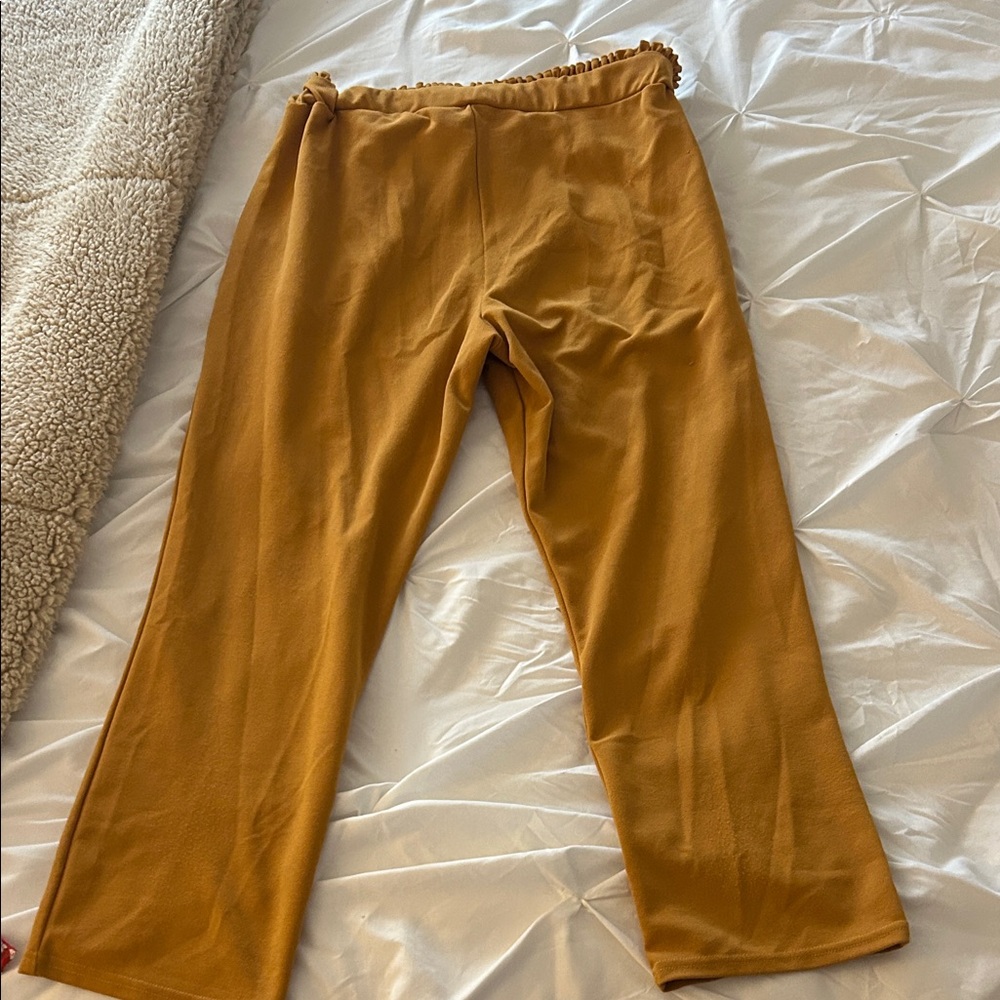 Mustard Yellow Drawstring Pants - Picture 2 of 2